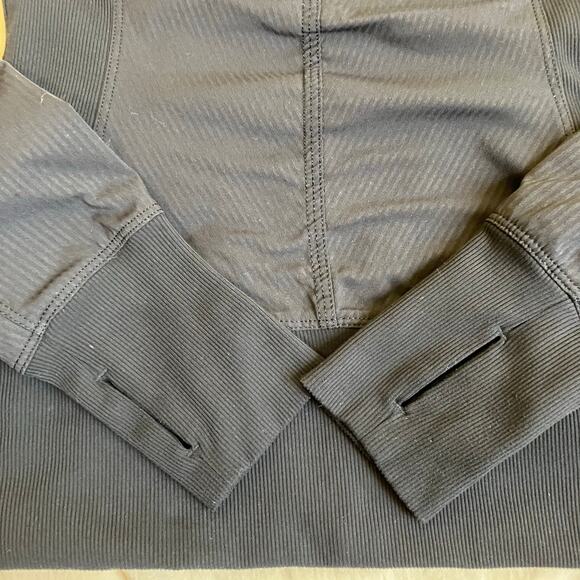 Lululemon Sz 4 In Flux Jacket Black Hooded Track Jacket Fitted Running Active - Picture 7 of 16